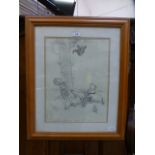 A framed and glazed print of Winnie the