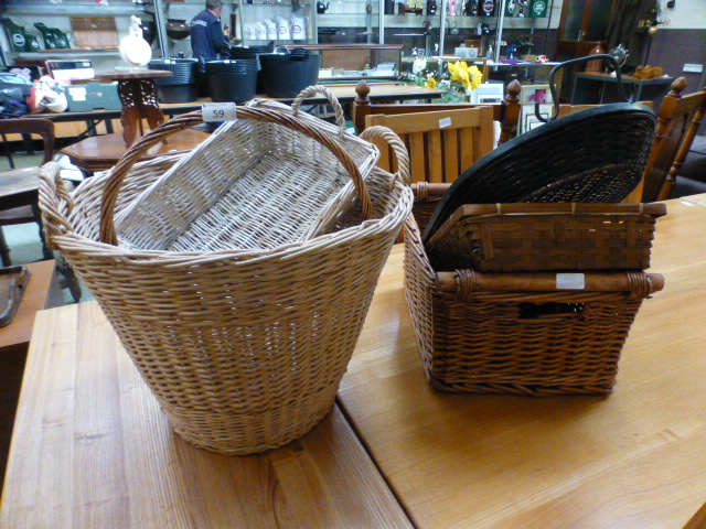 A selection of wicker baskets