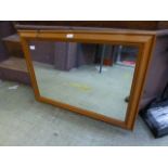 A pine framed rectangular mirror