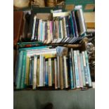 Two trays of hardback reference books to