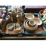 Two trays of Hillstonia ceramic ware to