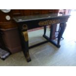 An Empire style console table having gre