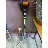 A stainless digging fork and spade