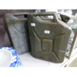 Two green jerry cans