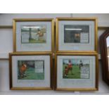 Four framed and glazed golfing prints