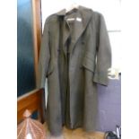 A military overcoat in a dark green fabr