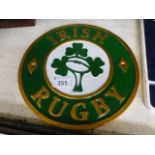 An Irish rugby sign
