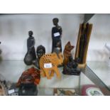 A selection of moulded and carved figure