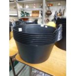 Eight 26 litre trug buckets