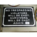 A No Trespassing sign