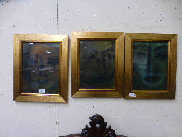 Three gilt framed and glazed possible pa