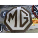 An MG sign