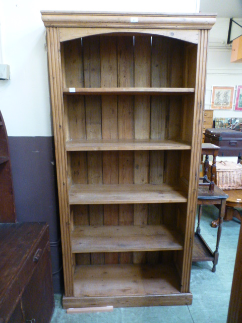 A pine open bookcase