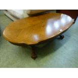 A modern oak veneered coffee table