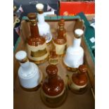 A tray containing empty Bell's decanters