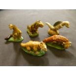 Five Wade Whimsies of dinosaurs