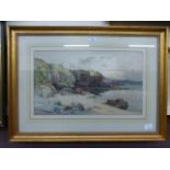 A framed and glazed watercolour of bay s