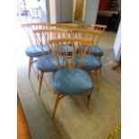 A set of six light Ercol Windsor lattice