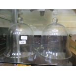 Two glass cake domes