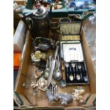 A tray containing a selection of items t