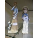 Two Spanish porcelain figures, one of a