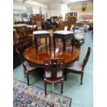 A Chinese padouk circular dining table w