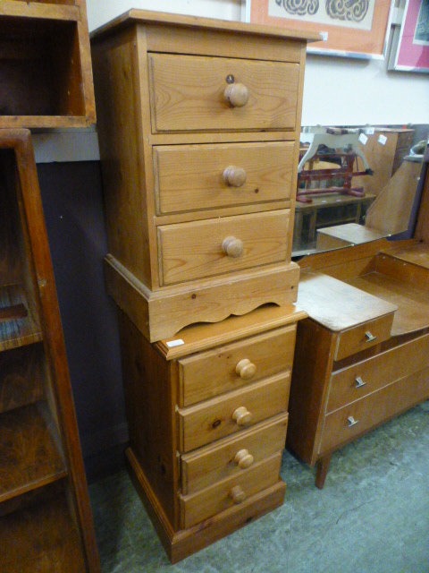 Two pine bedside chests
