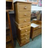 Two pine bedside chests