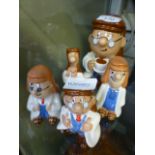 Five Wade Tetley tea figures being a mon