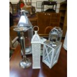 A selection of modern candle lanterns an