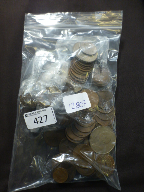 A bag of assorted pre-decimal coinage to