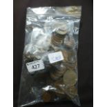 A bag of assorted pre-decimal coinage to