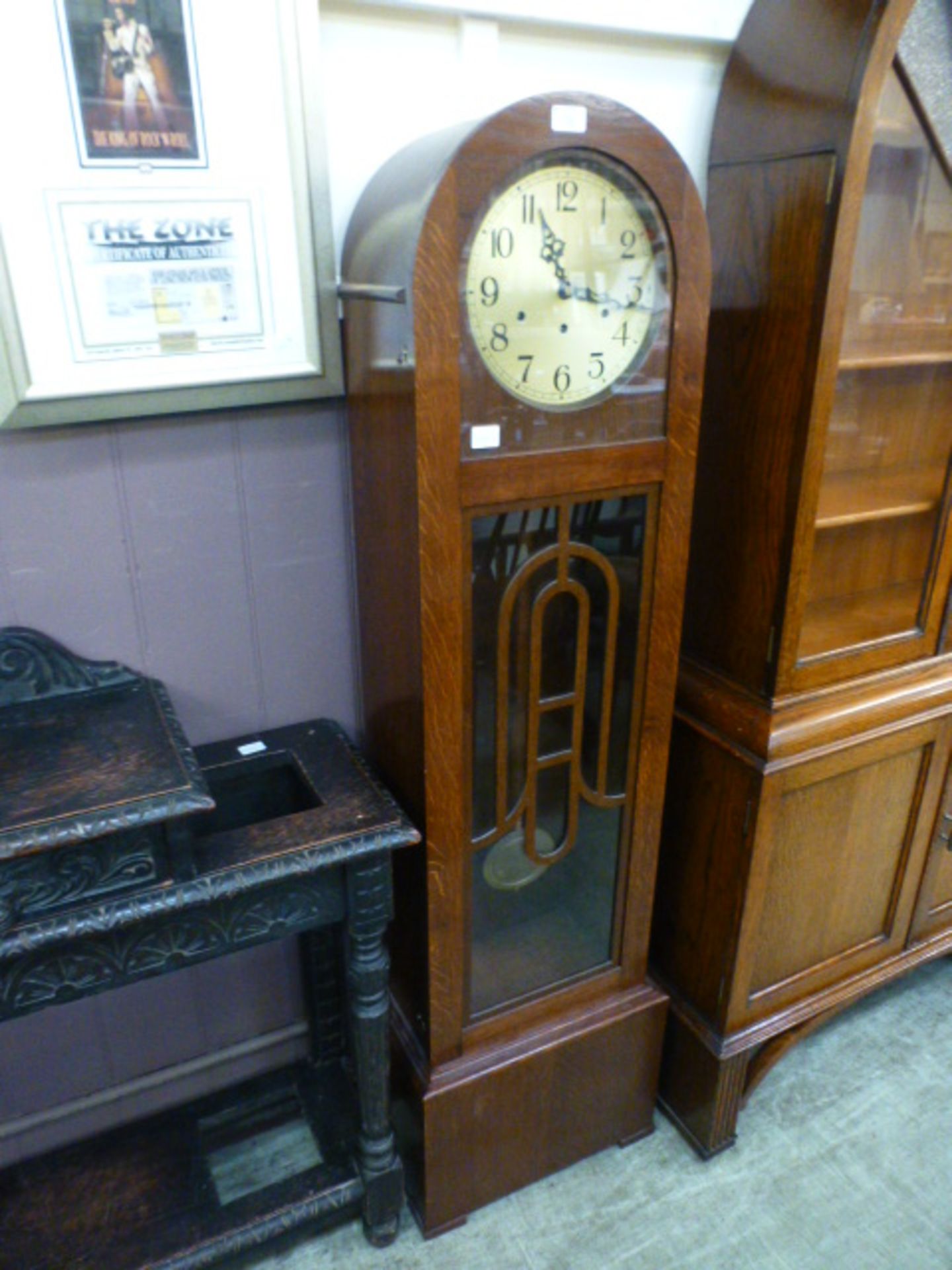 An early 20th century oak cased granddau