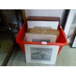 A box containing a quantity of prints, m