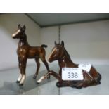 Two Beswick models of foals