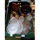 A tray of assorted glassware, some being