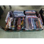 A tray of DVDs