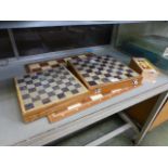 A selection of chess sets and boards