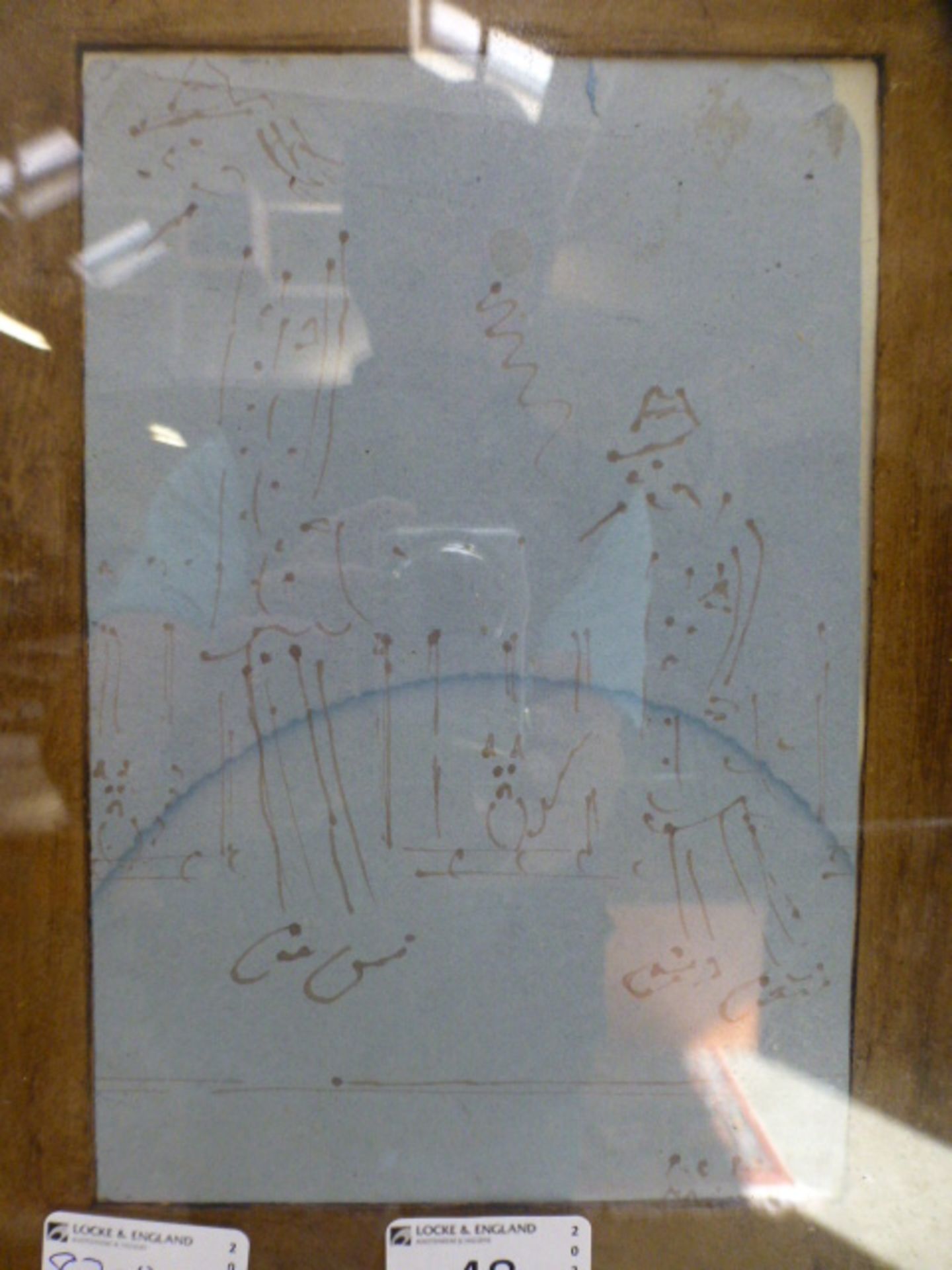 A framed and glazed pen sketch of smokin - Image 2 of 2