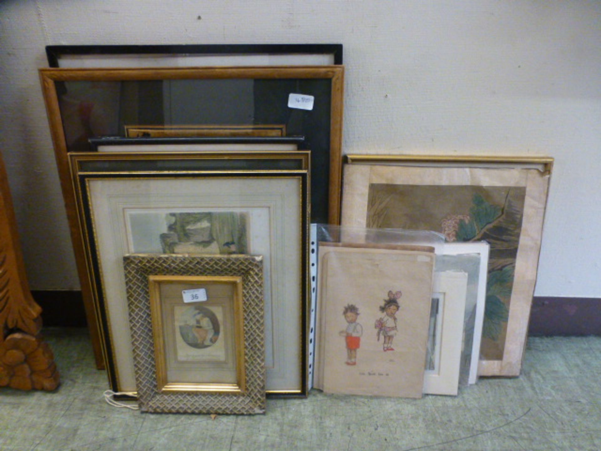 A selection of framed and unframed print