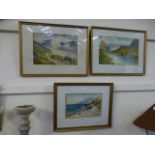 Three framed and glazed watercolours of