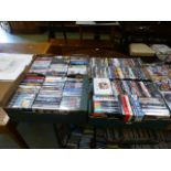 Four trays of DVDs