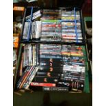 Two trays of DVDs