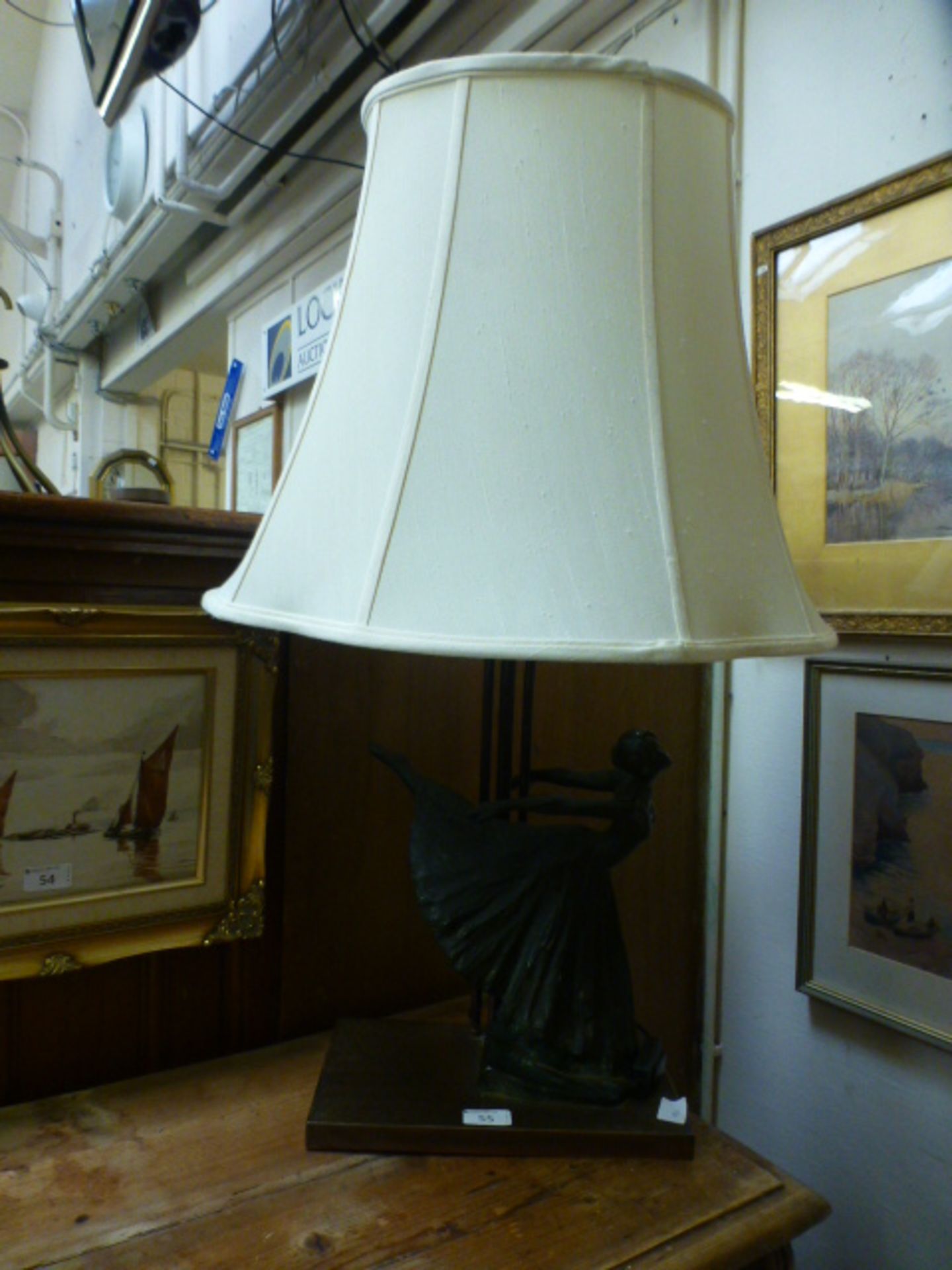 A table lamp with cast figure of balleri - Image 2 of 2