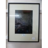 A framed and glazed modern print