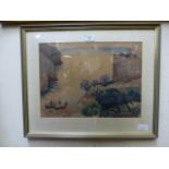 A framed and glazed watercolour of bay s