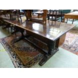 A high quality oak refectory style table