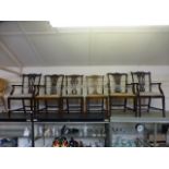 Six 18th century style mahogany chairs,