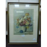 A framed and glazed print of still life