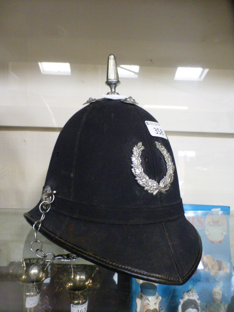 An obsolete policeman's helmet